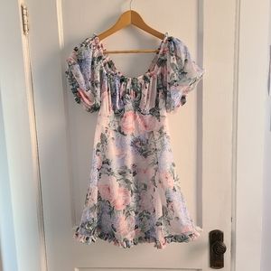 selkie floral puff sleeve dress